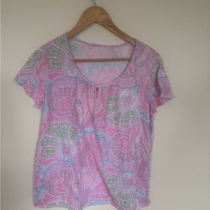 2pc Ralph Lauren Pink Paisley Short-Sleeve pijama set